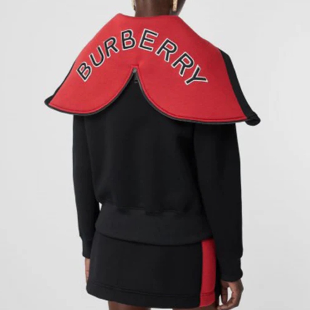 Burberry Black Hoodie with Red Accents